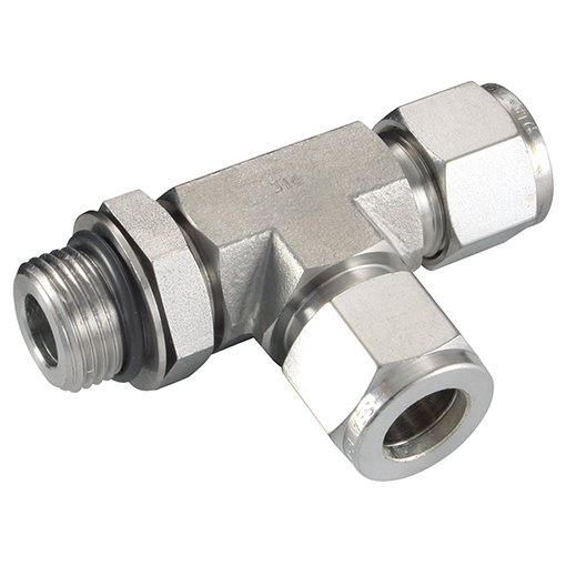 SAE/MS Male Positionable Run Tees | 316 Stainless Steel Twin Ferrule ...