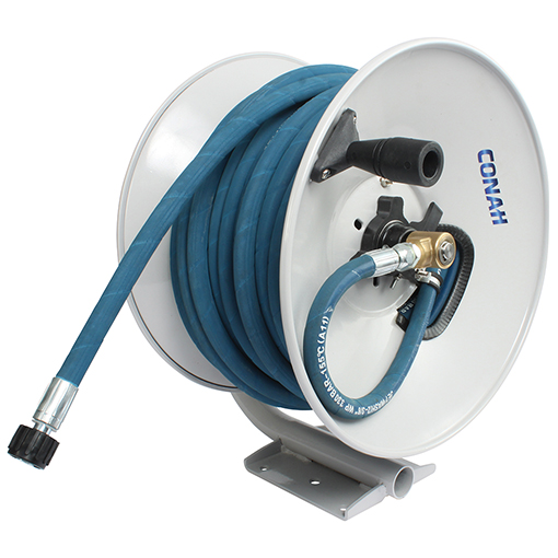 Blue 2 Wire Pressure Wash, Manual Rewind, 3/8, Mountable High Pressure  Water Steel Hose Reels