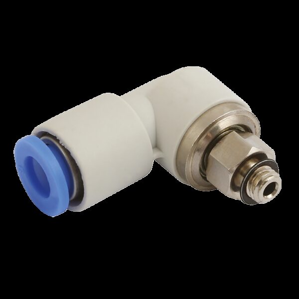 M5x0.8 x 4mm OD Rotary Male Stud Elbow Vacuum