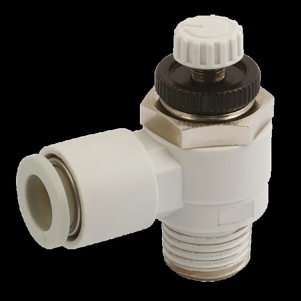 M5 x 6mm OD Flow Control Elbow Meter In
